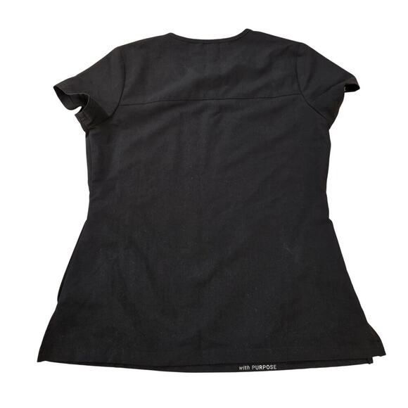 Jaanuu Women's 3-Pocket V-Neck Scrub Top Black Small - Picture 7 of 7